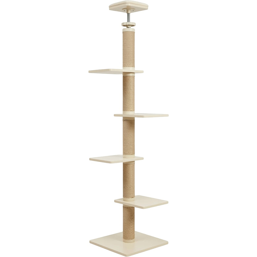 Pvxg Adjustable Tension Cat Tower 94-102 in Cream