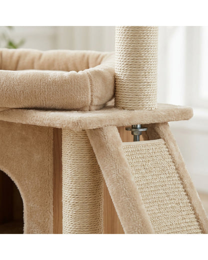 Pvxg Compact Cat Tree Condo Ramp 35 in Beige - Detail view
