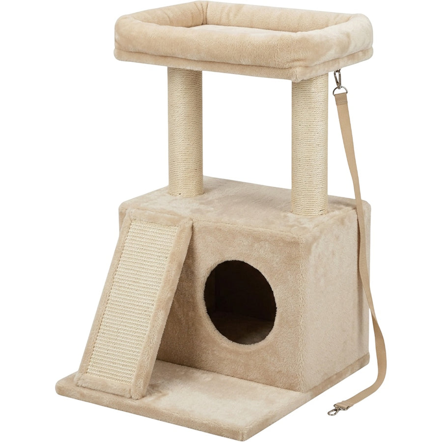 Pvxg Compact Cat Tree Condo Ramp 35 in Beige