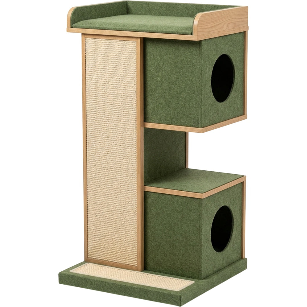 Pvxg Cubicove Cat Tower Moss 112 cm with Stacked Hideouts