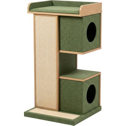 Pvxg Cubicove Cat Tower Moss 112 cm with Stacked Hideouts