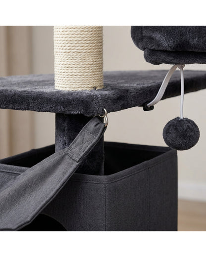 Pvxg Multi-Level Cat Tower Hammock 58 in Charcoal - Detail view