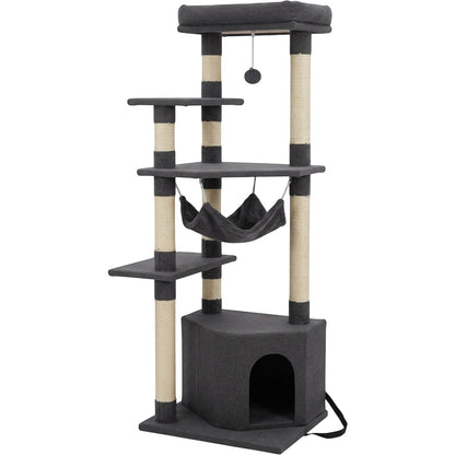 Pvxg Multi-Level Cat Tower Hammock 58 in Charcoal - Product view